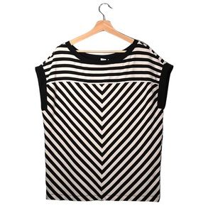 Gap Black & White Striped T-Shirt - Size Large